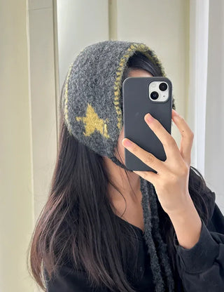 Star Knit Earmuffs Warm Unisex