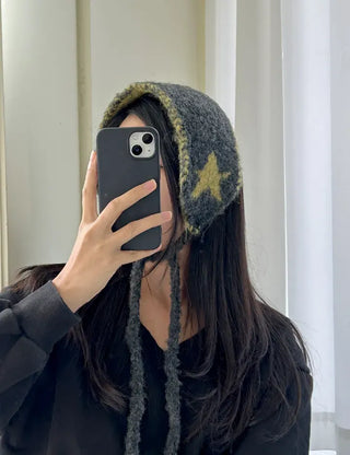 Star Knit Earmuffs Warm Unisex