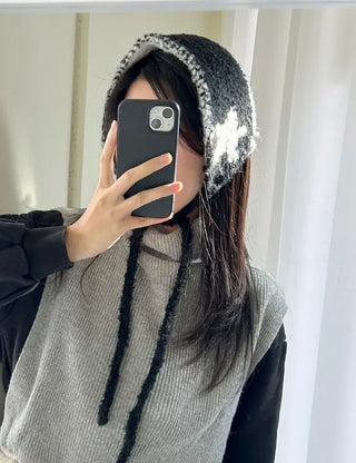 Star Knit Earmuffs Warm Unisex