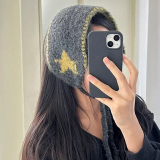 Star Knit Earmuffs Warm Unisex