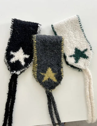 Star Knit Earmuffs Warm Unisex