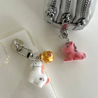 Message Packaging Red Horse Lucky Pouch Mini Doll Keyring Keyholder