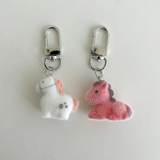 Message Packaging Red Horse Lucky Pouch Mini Doll Keyring Keyholder
