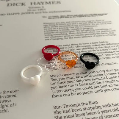Cute heart-point Formica acrylic ring