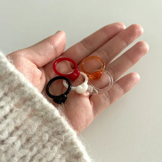 Cute heart-point Formica acrylic ring