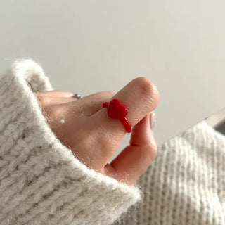 Cute heart-point Formica acrylic ring