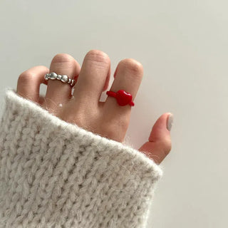 Cute heart-point Formica acrylic ring
