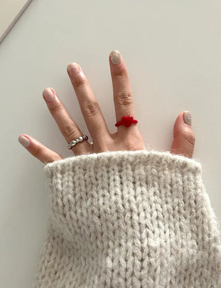 Cute heart-point Formica acrylic ring