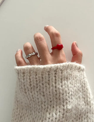 Cute heart-point Formica acrylic ring