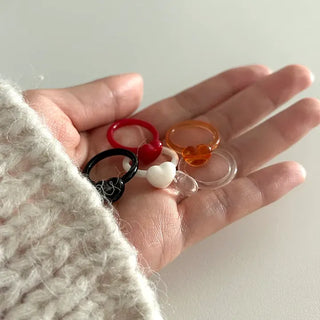 Cute heart-point Formica acrylic ring