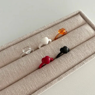 Cute heart-point Formica acrylic ring