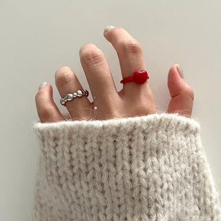 Cute heart-point Formica acrylic ring