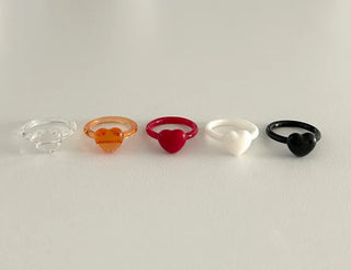 Cute heart-point Formica acrylic ring