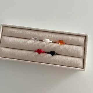 Cute heart-point Formica acrylic ring