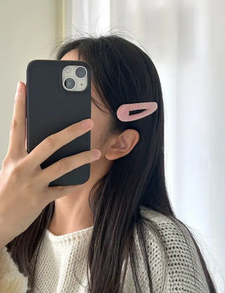 1+1 Set Corduroy Hair Pin Snap Pin Side Hair Pin