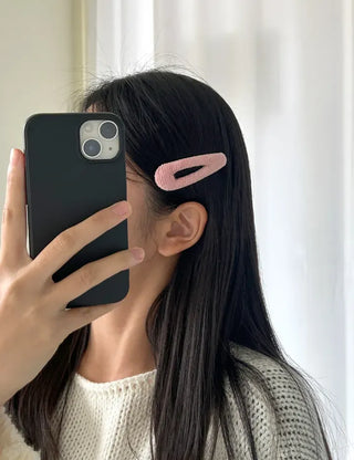 1+1 Set Corduroy Hair Pin Snap Pin Side Hair Pin