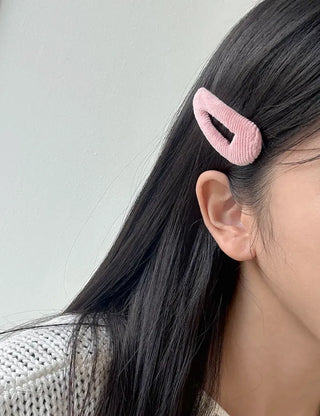 1+1 Set Corduroy Hair Pin Snap Pin Side Hair Pin