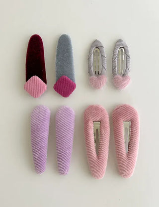 1+1 Set Corduroy Hair Pin Snap Pin Side Hair Pin