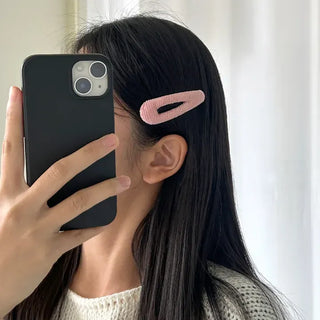 1+1 Set Corduroy Hair Pin Snap Pin Side Hair Pin