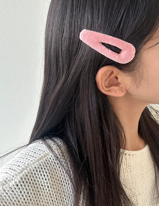 1+1 Set Corduroy Hair Pin Snap Pin Side Hair Pin