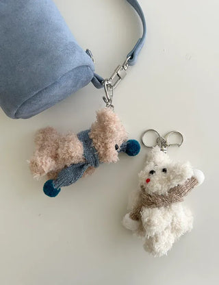 Scarf puppy doll keyring key holder bag charm key ring