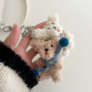 Scarf puppy doll keyring key holder bag charm key ring