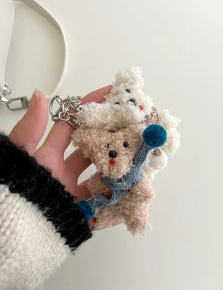 Scarf puppy doll keyring key holder bag charm key ring
