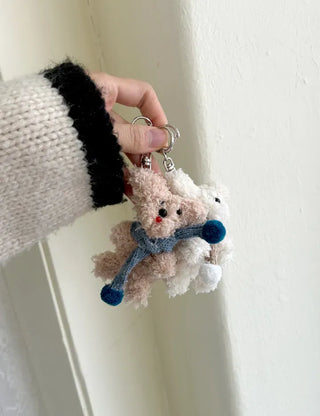 Scarf puppy doll keyring key holder bag charm key ring