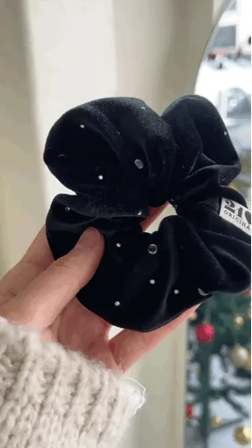 Size 2 Cubic Velvet Scrunchie Hair Tie Big Hair Tie Scrunchie