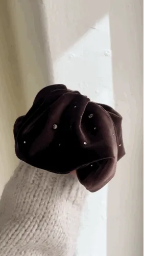Size 2 Cubic Velvet Scrunchie Hair Tie Big Hair Tie Scrunchie
