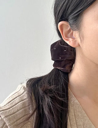 Size 2 Cubic Velvet Scrunchie Hair Tie Big Hair Tie Scrunchie