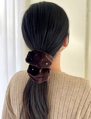 Size 2 Cubic Velvet Scrunchie Hair Tie Big Hair Tie Scrunchie