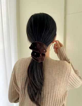 Size 2 Cubic Velvet Scrunchie Hair Tie Big Hair Tie Scrunchie