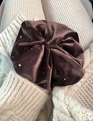 Size 2 Cubic Velvet Scrunchie Hair Tie Big Hair Tie Scrunchie