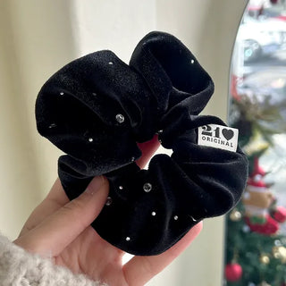 Size 2 Cubic Velvet Scrunchie Hair Tie Big Hair Tie Scrunchie