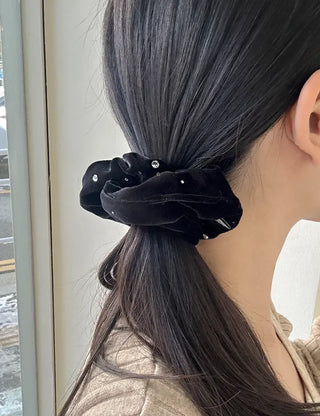 Size 2 Cubic Velvet Scrunchie Hair Tie Big Hair Tie Scrunchie