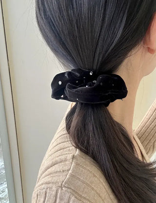 Size 2 Cubic Velvet Scrunchie Hair Tie Big Hair Tie Scrunchie