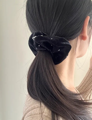 Size 2 Cubic Velvet Scrunchie Hair Tie Big Hair Tie Scrunchie