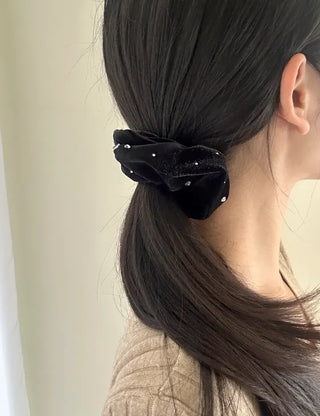 Size 2 Cubic Velvet Scrunchie Hair Tie Big Hair Tie Scrunchie