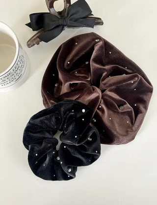 Size 2 Cubic Velvet Scrunchie Hair Tie Big Hair Tie Scrunchie