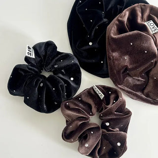 Size 2 Cubic Velvet Scrunchie Hair Tie Big Hair Tie Scrunchie
