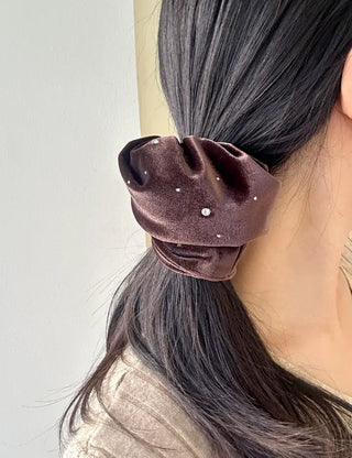 Size 2 Cubic Velvet Scrunchie Hair Tie Big Hair Tie Scrunchie