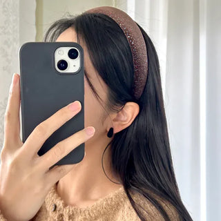 Glitter piece ribbon hair tie headband velvet scrunchie