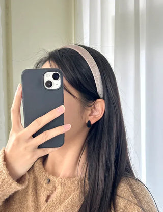 Glitter piece ribbon hair tie headband velvet scrunchie