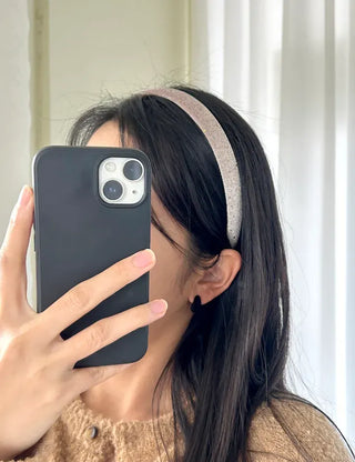 Glitter piece ribbon hair tie headband velvet scrunchie