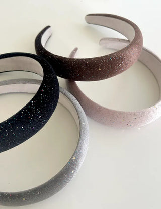 Glitter piece ribbon hair tie headband velvet scrunchie