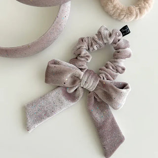 Glitter piece ribbon hair tie headband velvet scrunchie