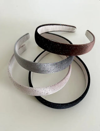Glitter piece ribbon hair tie headband velvet scrunchie