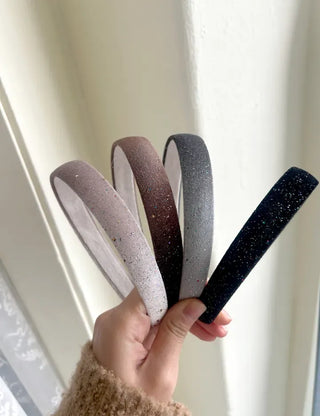 Glitter piece ribbon hair tie headband velvet scrunchie