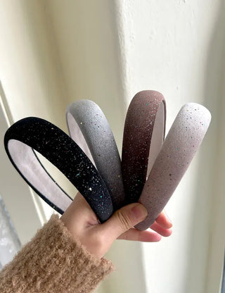 Glitter piece ribbon hair tie headband velvet scrunchie